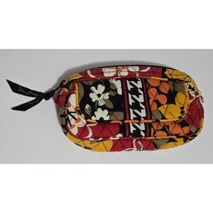 Vera Bradley Womens Quilted Floral Zippered Cosmetic Bag With Mirror